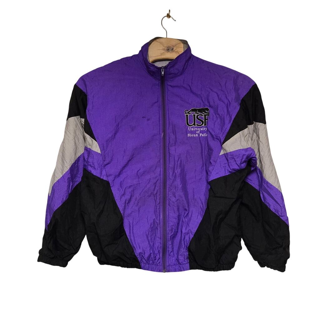 VTG University of Sioux Falls windbreaker jacket mens XL Colorblock Rare